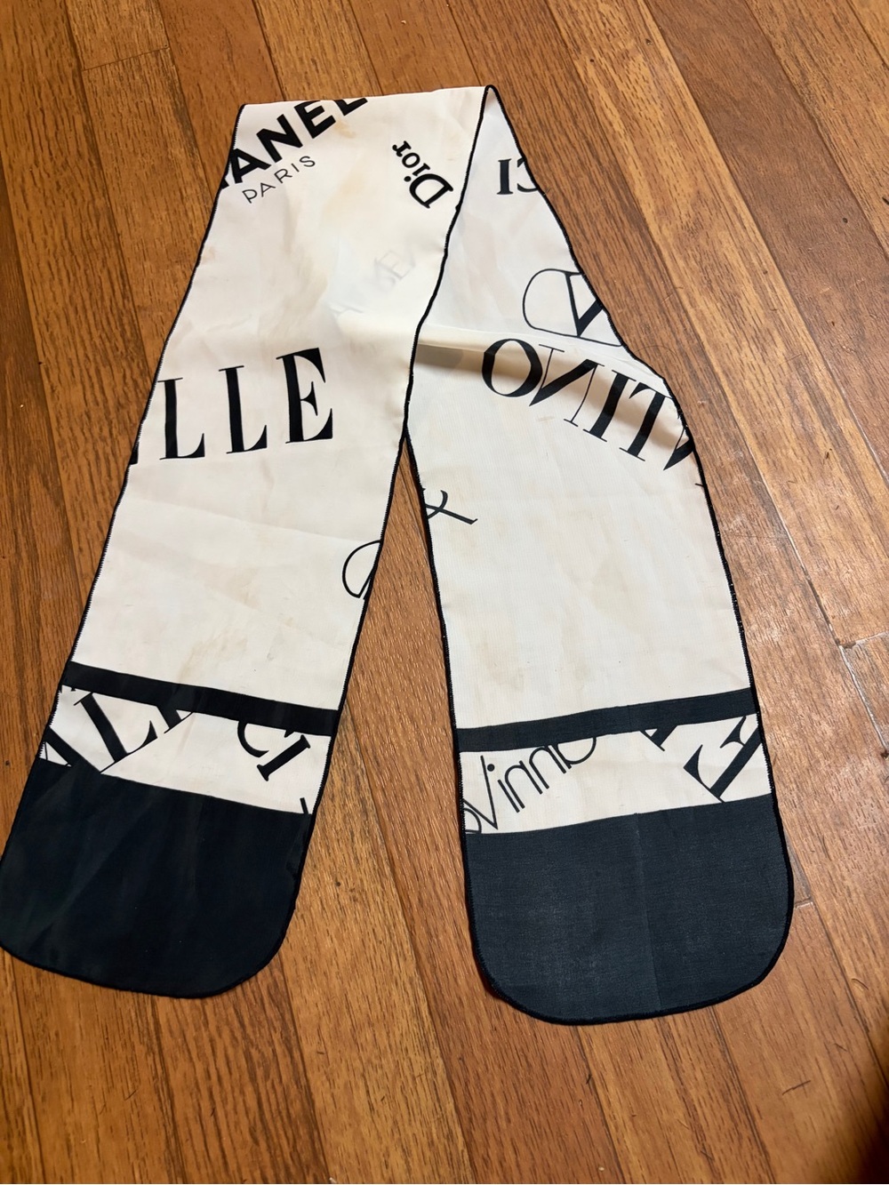 Dior White and Black Logo Pattern Men's Scarf